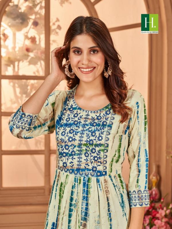 Hirwa Shibori Vol 3 Nyra Cut Rayon Designer Long Kurti Collection